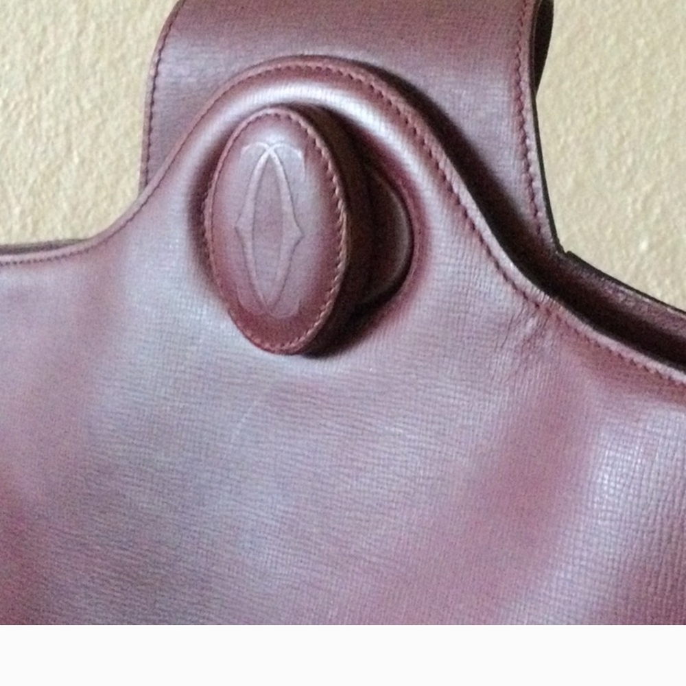 Cartier Rich Signature Burgundy Leather Tote